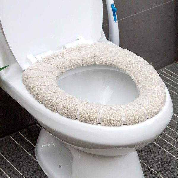Soft Padded Toilet Seat Cover Universal Fit, Non-Slip O-Ring Design, Hygienic and Easy-Clean, Modern Nordic Colors for Home Bathroom