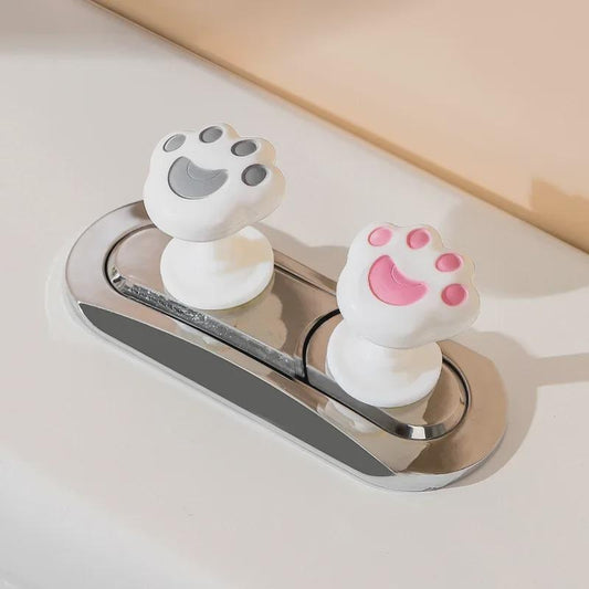 Cute Cat Paw Toilet Flush Button Press Aid - Nail-Friendly Bathroom Helper