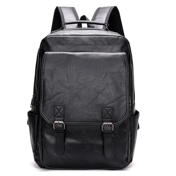 Stylish Business Laptop Backpack for Men, Large Capacity PU College School Bag