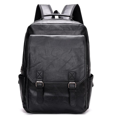 Stylish Business Laptop Backpack for Men, Large Capacity PU College School Bag