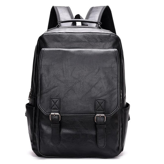 Stylish Business Laptop Backpack for Men, Large Capacity PU College School Bag