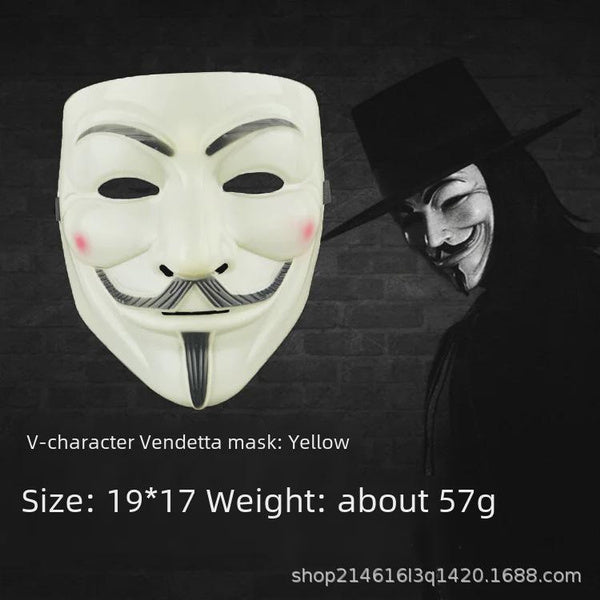 V for Vendetta Mask - Halloween Horror Costume Mask for Cosplay & Scary Parties