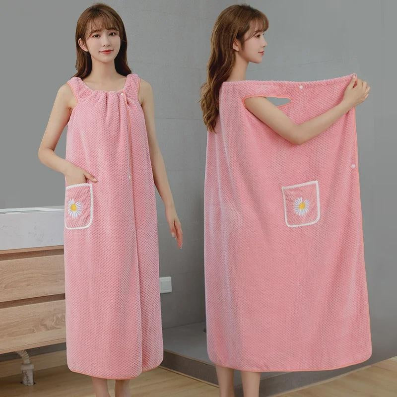 Quick-Dry Bath Towel Dress for Women, Super Absorbent Robe & Wrap, Lightweight Summer Bathing Cover-Up