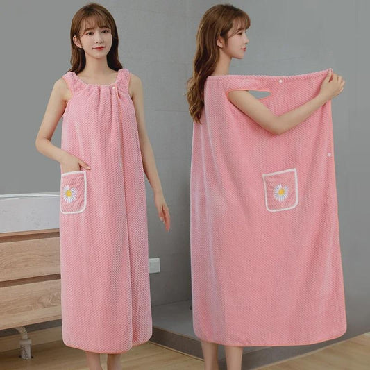 Quick-Dry Bath Towel Dress for Women, Super Absorbent Robe & Wrap, Lightweight Summer Bathing Cover-Up