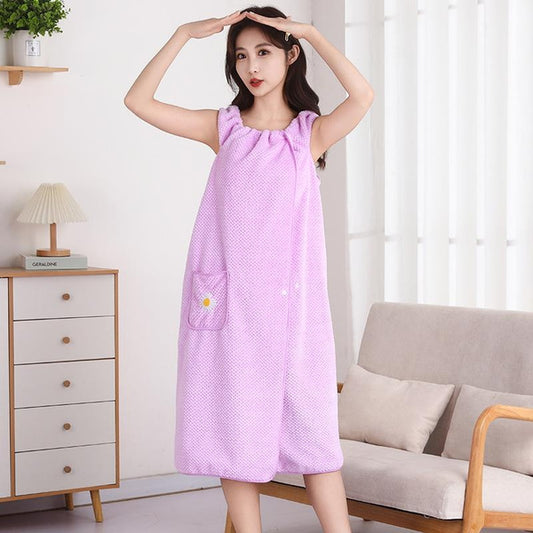 Quick-Dry Bath Towel Dress for Women, Super Absorbent Robe & Wrap, Lightweight Summer Bathing Cover-Up