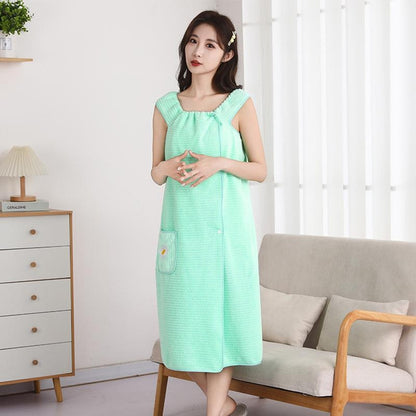 Quick-Dry Bath Towel Dress for Women, Super Absorbent Robe & Wrap, Lightweight Summer Bathing Cover-Up
