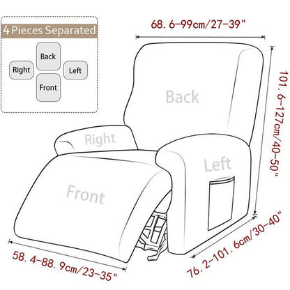 Universal Recliner Slipcover for Home and Hotel Use, Anti-Spill Twill Fabric, Fits Power Lift Chairs and Lazy Sofas