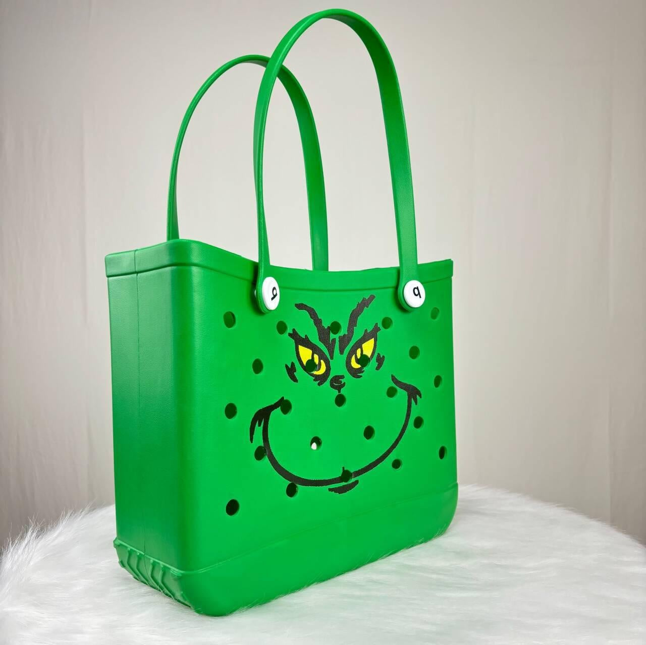 Bogg Bag 오리지널 스타일 크리스마스 그린 몬스터 홀 비치백 (여성용)