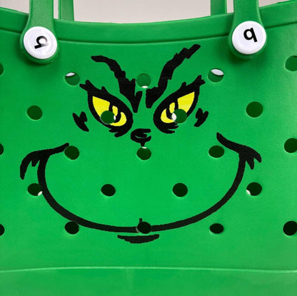 Bogg Bag 오리지널 스타일 크리스마스 그린 몬스터 홀 비치백 (여성용)