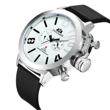 Men's Automatic Watch with Rubber Strap, Multifunctional, Large Face