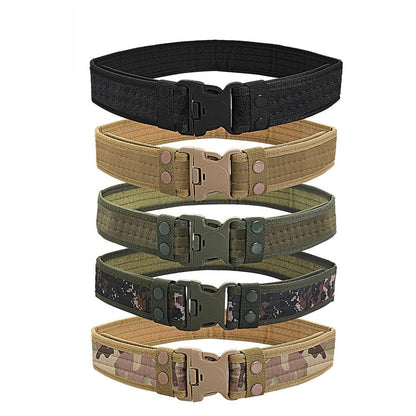 Tactical Military Belt for Men | 5cm Wide Edge-Bound Webbing with Plastic Quick-Release Buckle