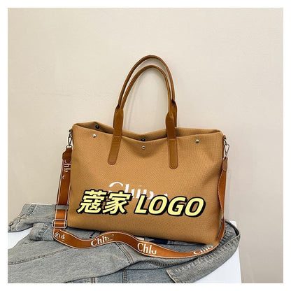 스타일리시한 캔버스 토트백 대용량 크로스바디 숄더백 출퇴근 여행용