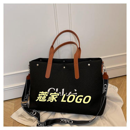 스타일리시한 캔버스 토트백 대용량 크로스바디 숄더백 출퇴근 여행용