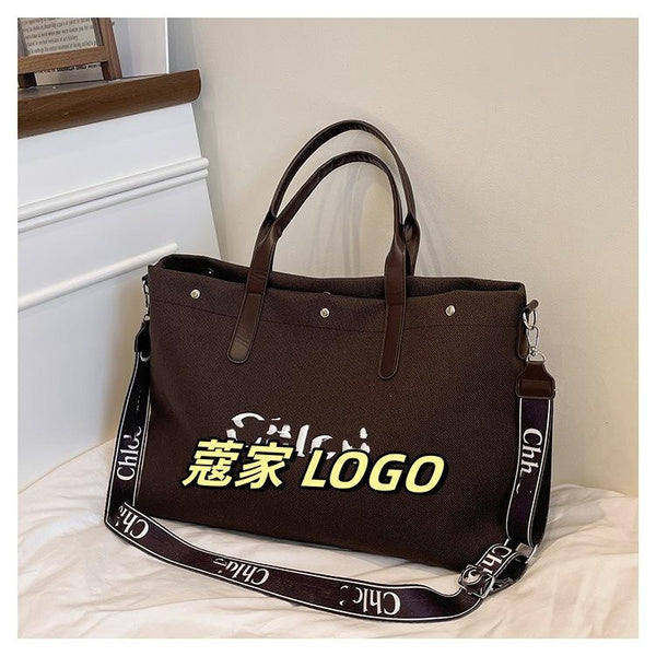 스타일리시한 캔버스 토트백 대용량 크로스바디 숄더백 출퇴근 여행용