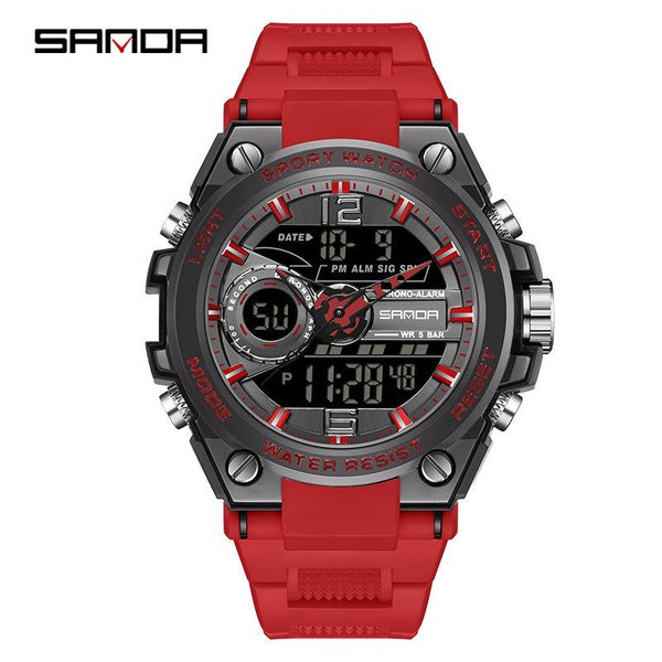 Military Style Digital Watch for Men - Large Face Waterproof Sports Watch with Multi-Function Display