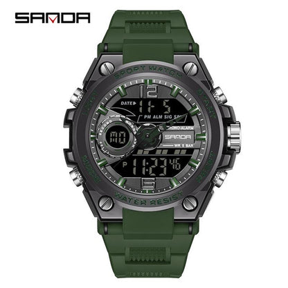 Military Style Digital Watch for Men - Large Face Waterproof Sports Watch with Multi-Function Display