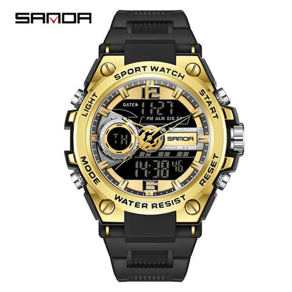 Military Style Digital Watch for Men - Large Face Waterproof Sports Watch with Multi-Function Display