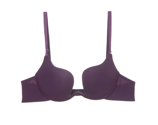 Semi-Coverage Push-Up Bra for Small Busts | Seamless U-Plunge Deep V Neck T-Shirt Bra with Smooth Finish & Sexy Back Design