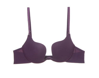 Semi-Coverage Push-Up Bra for Small Busts | Seamless U-Plunge Deep V Neck T-Shirt Bra with Smooth Finish & Sexy Back Design