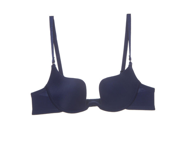Semi-Coverage Push-Up Bra for Small Busts | Seamless U-Plunge Deep V Neck T-Shirt Bra with Smooth Finish & Sexy Back Design