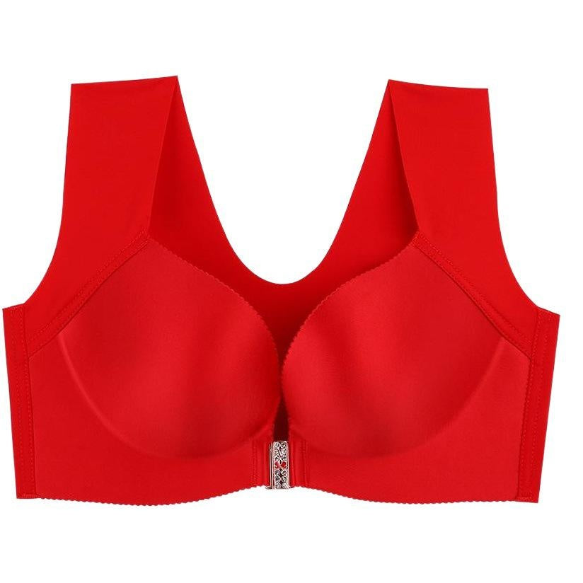 Front Closure Sleep Bra Wireless Lightweight Push Up Bralette for Plus Size Comfort