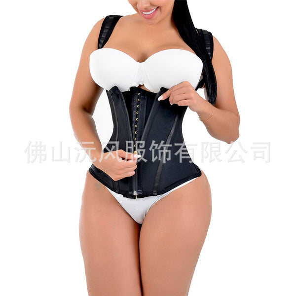 Hourglass Shape Waist Trainer with Steel Bones - Breathable Mesh Corset for Back Support & Body Shaping