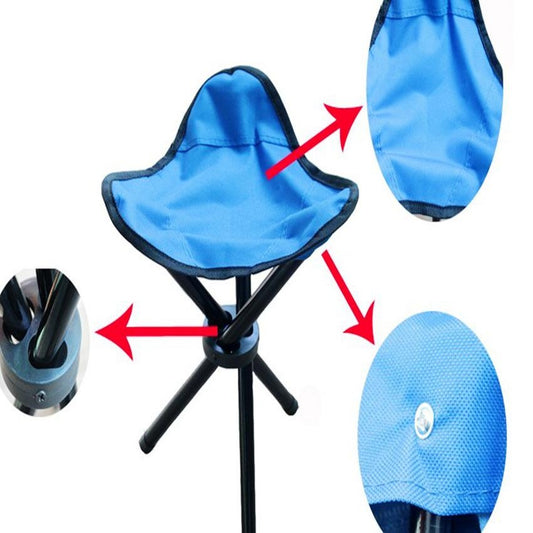 Compact Folding Tripod Stool - Portable Oxford Fabric Camping Chair for Fishing, Beach & Outdoor Use