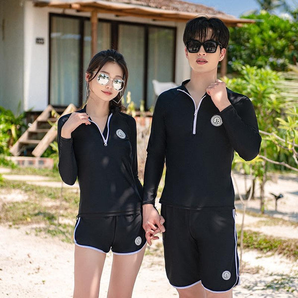 Women's One Piece Swimsuit Tummy Control Swimwear Conservative Solid Color Diving Suit