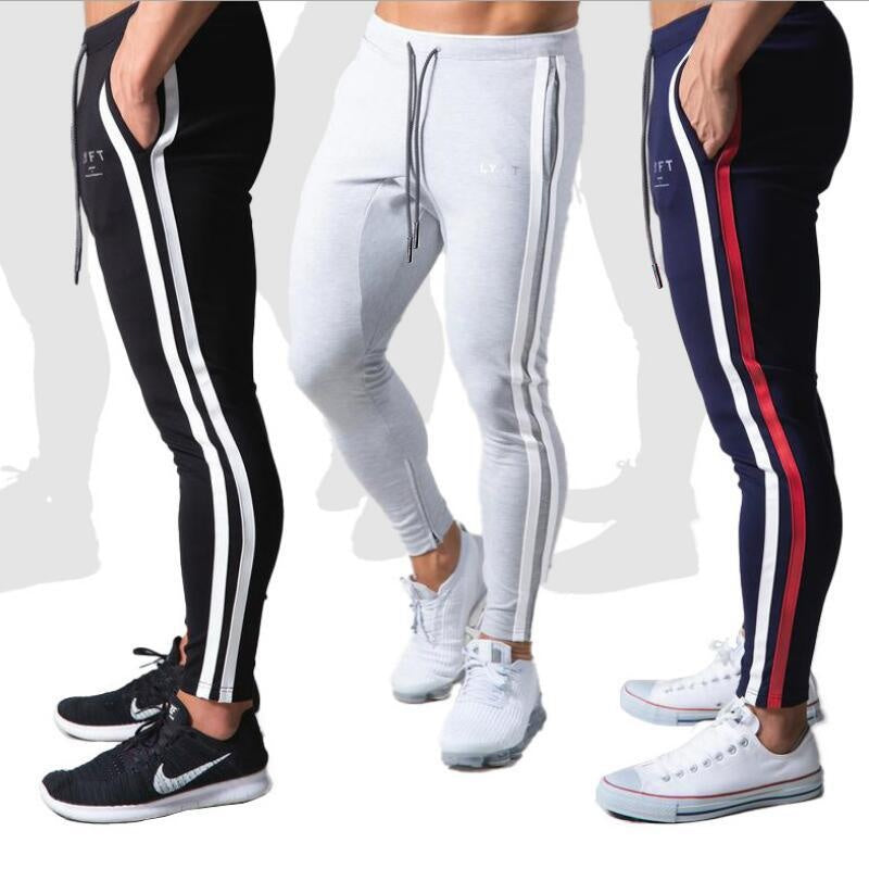 Men's Athletic Joggers with Zippered Ankle Cuffs - Casual Workout Pants