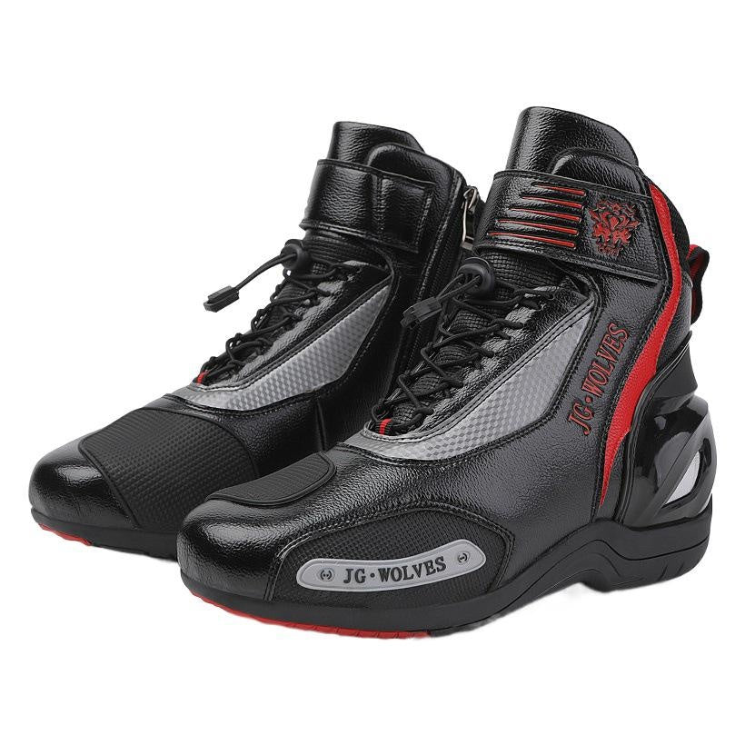 Men's Motorcycle Riding Boots Waterproof Anti-Slip Breathable On Off Road Touring Adventure Bike Shoes