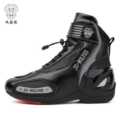 Men's Motorcycle Riding Boots Waterproof Anti-Slip Breathable On Off Road Touring Adventure Bike Shoes