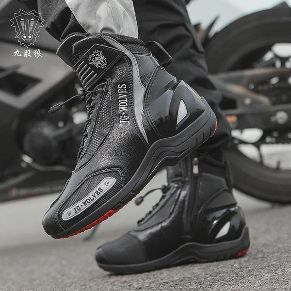 Men's Motorcycle Riding Boots Waterproof Anti-Slip Breathable On Off Road Touring Adventure Bike Shoes