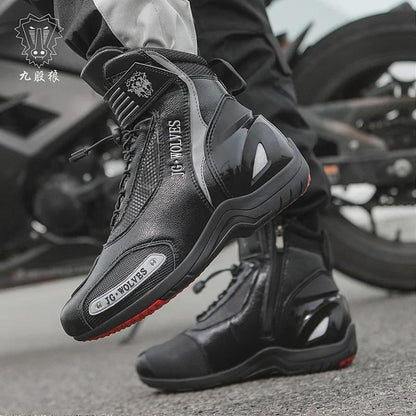 Men's Motorcycle Riding Boots Waterproof Anti-Slip Breathable On Off Road Touring Adventure Bike Shoes