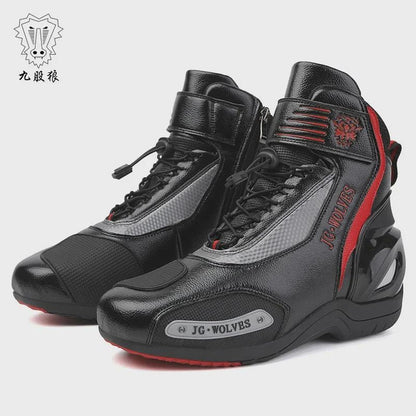 Men's Motorcycle Riding Boots Waterproof Anti-Slip Breathable On Off Road Touring Adventure Bike Shoes