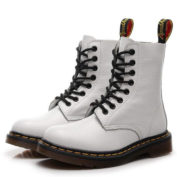 Genuine Leather Motorcycle Boots for Men & Women - Classic 1460 Soft Grain Ankle Boots