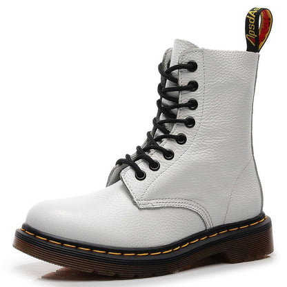 Genuine Leather Motorcycle Boots for Men & Women - Classic 1460 Soft Grain Ankle Boots