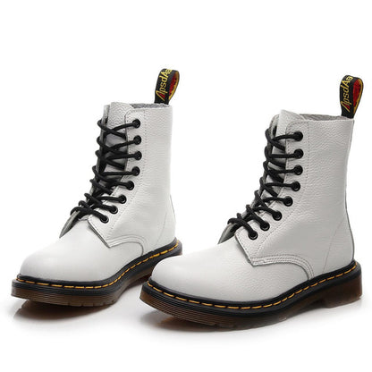 Genuine Leather Motorcycle Boots for Men & Women - Classic 1460 Soft Grain Ankle Boots