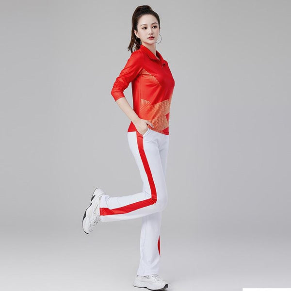 Women's Square Dance Outfits Set Casual Sportswear Group Gymnastics Performance Dance Costumes