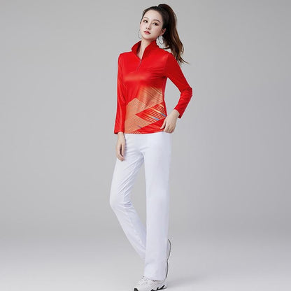 Women's Square Dance Outfits Set Casual Sportswear Group Gymnastics Performance Dance Costumes