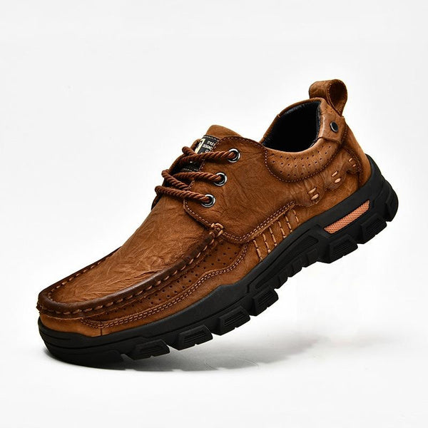 Men's Genuine Leather Casual Shoes Outdoor Work Boots Non-Slip Soft Sole Derbies