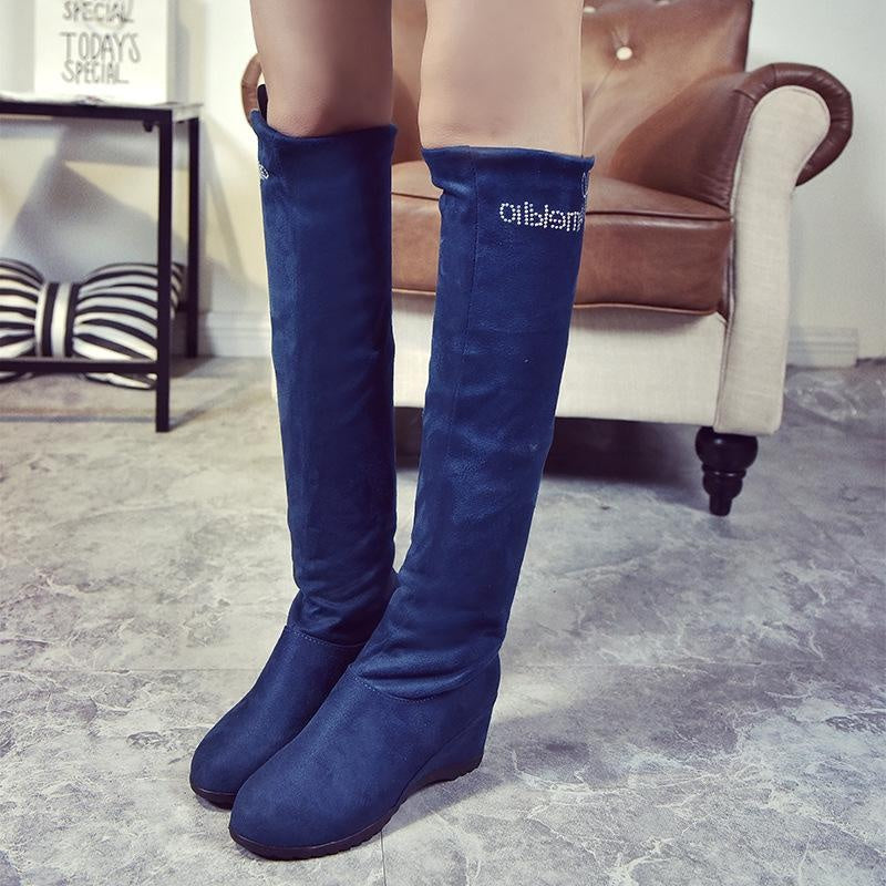 Knee High Boots for Women Platform Wedge Heel Stretch Thigh High Boots Sexy & Slimming