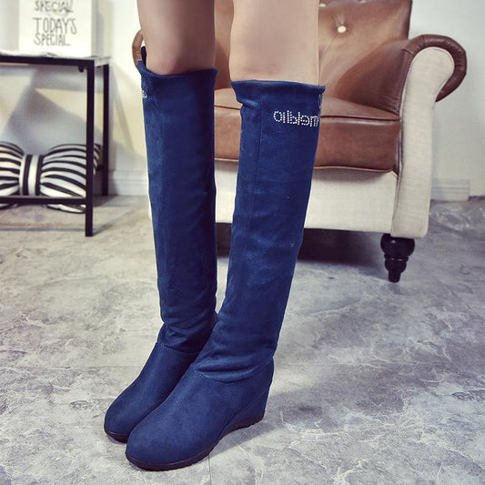 Knee High Boots for Women Platform Wedge Heel Stretch Thigh High Boots Sexy & Slimming