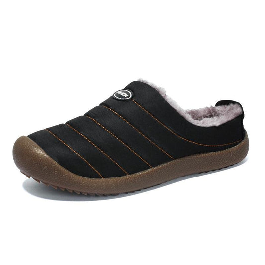 Men's Winter Fleece-Lined Slippers Indoor Outdoor Dual Use Warm House Shoes