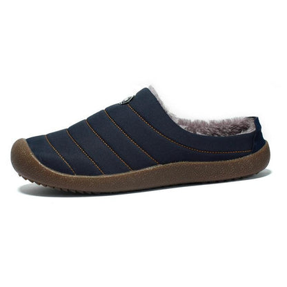 Men's Winter Fleece-Lined Slippers Indoor Outdoor Dual Use Warm House Shoes
