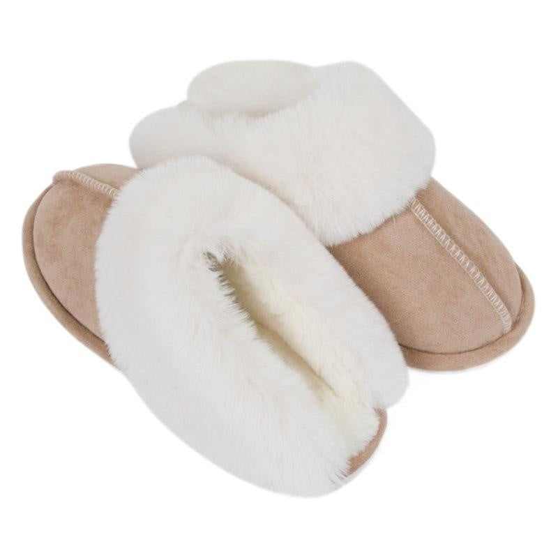 Plush Memory Foam Slippers Winter Warm Fleece Lined Indoor Outdoor House Shoes for Men and Women