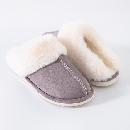 Plush Memory Foam Slippers Winter Warm Fleece Lined Indoor Outdoor House Shoes for Men and Women