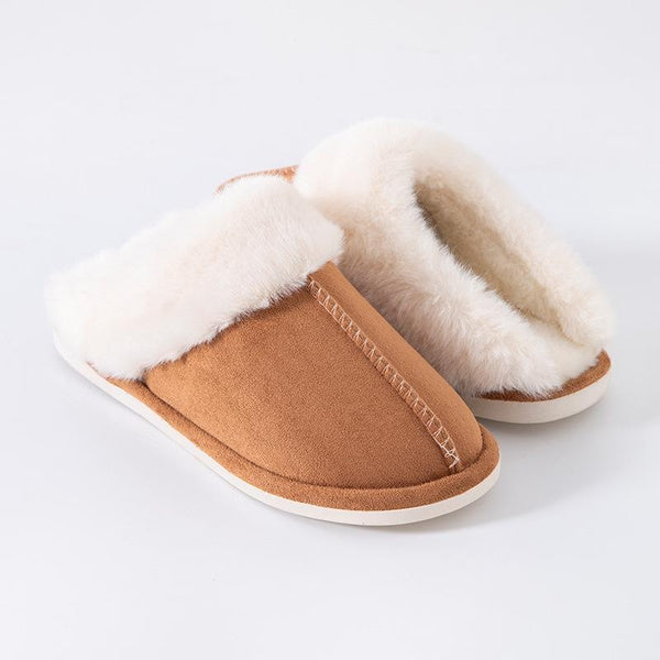 Plush Memory Foam Slippers Winter Warm Fleece Lined Indoor Outdoor House Shoes for Men and Women