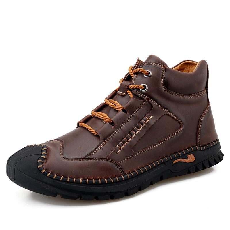 Men's Winter Boots High Top Fleece Lined Martin Boots Retro Warm Snow Boots Fashion Large Size