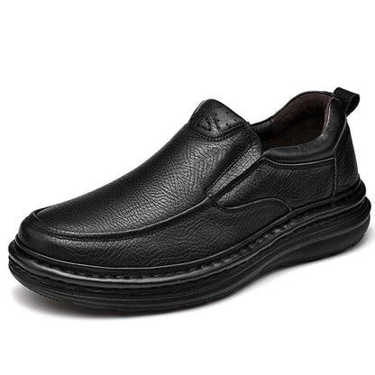 Handmade Genuine Leather Men's Slip-On Dress Shoes | Thick Sole Business Casual Loafers for Men