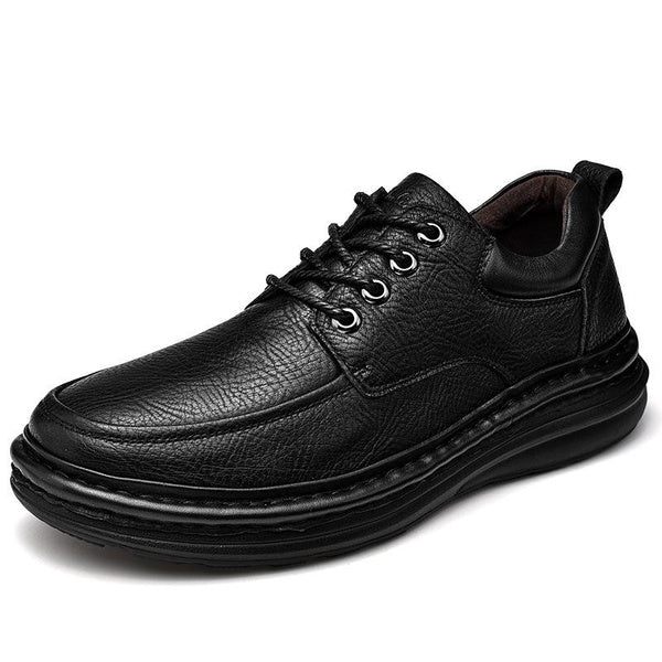 Handmade Genuine Leather Men's Slip-On Dress Shoes | Thick Sole Business Casual Loafers for Men